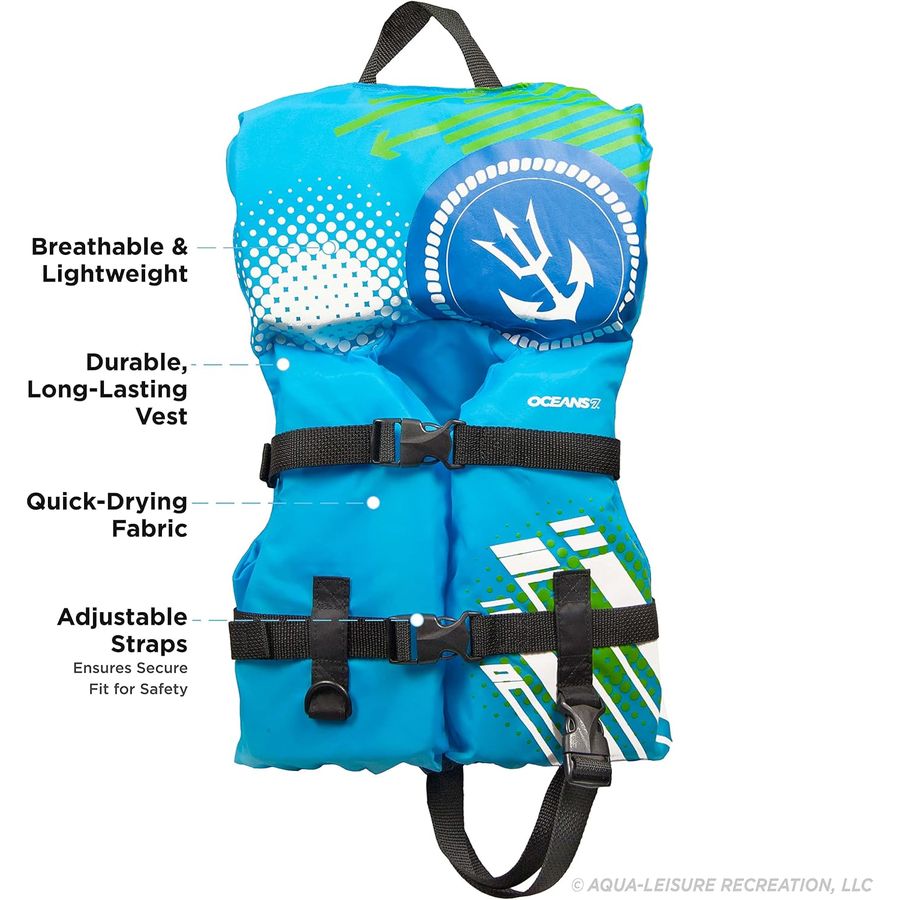 Aqua Oceans 7 Infant Life Jacket, Under 30 lb, Blue/White — view 2