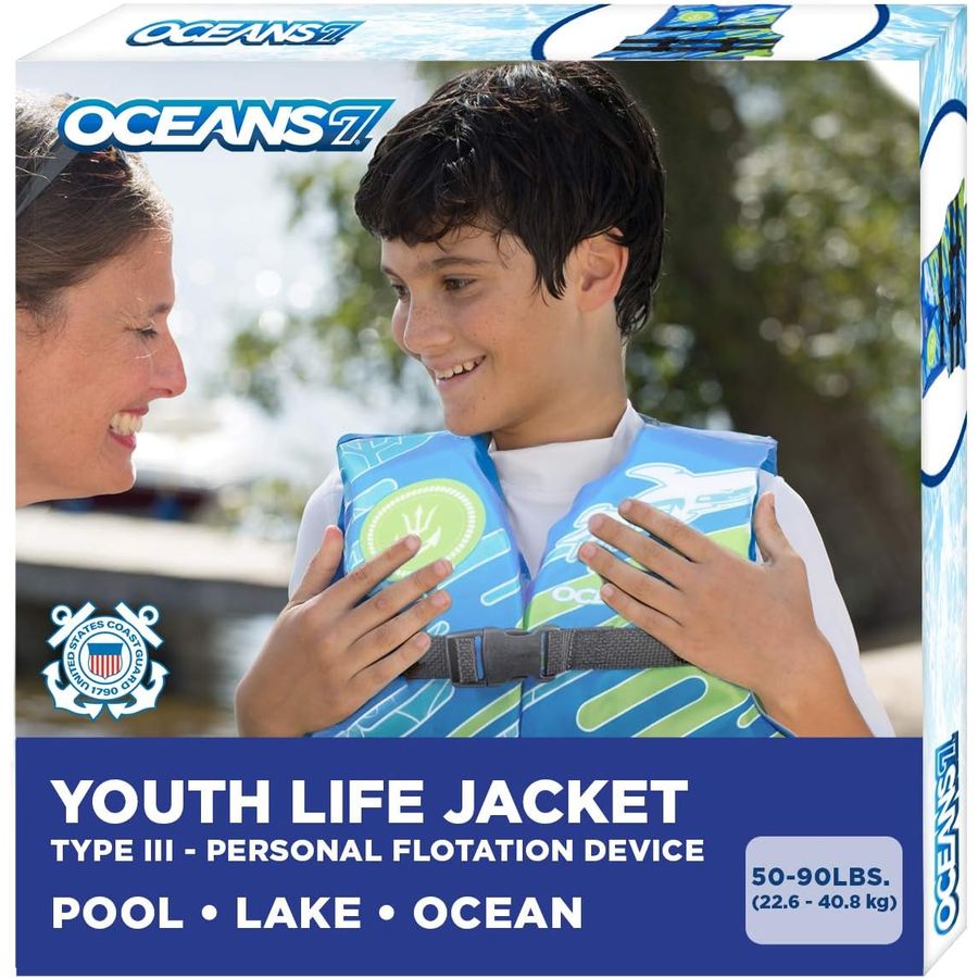 Aqua Oceans 7 Infant Life Jacket, Under 30 lb, Blue/White — view 5