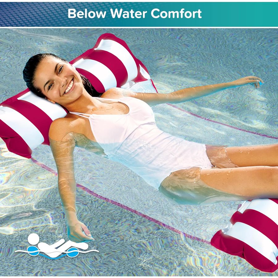 Aqua Original 4-in-1 Monterey Hammock Pool Float, Burgundy — view 3