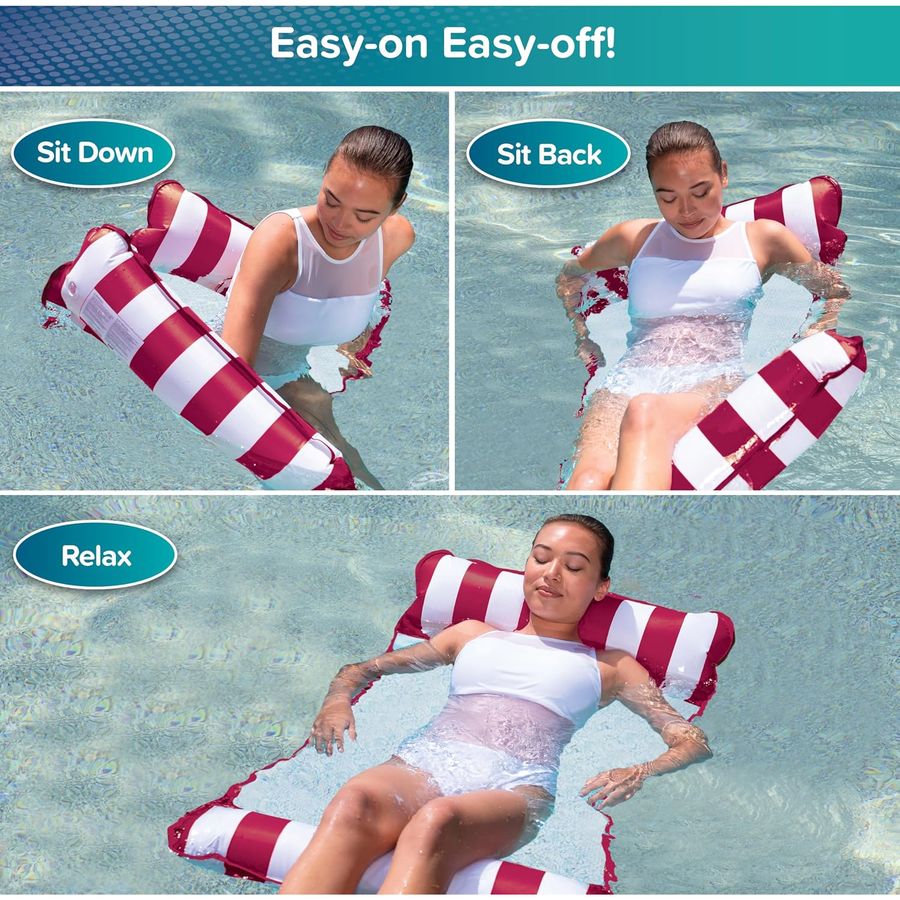 Aqua Original 4-in-1 Monterey Hammock Pool Float, Burgundy — view 5