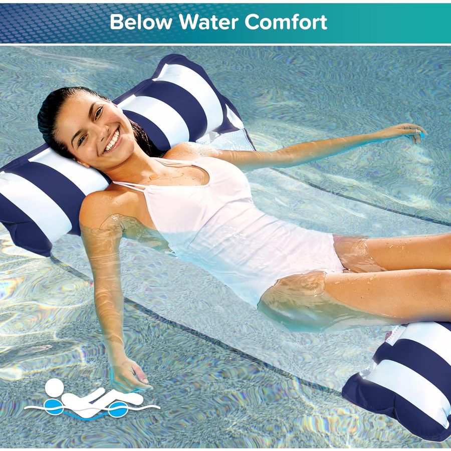 Aqua Original 4-in-1 Monterey Hammock Pool Float, Navy — view 3