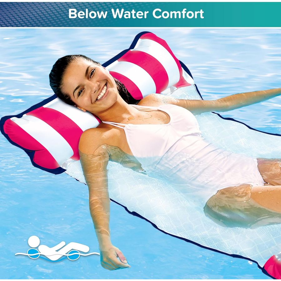 Aqua Original 4-in-1 Monterey Hammock Pool Float, Pink — view 5