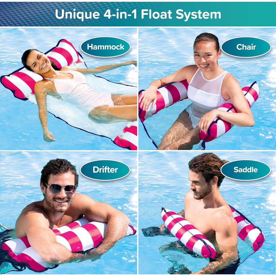 Aqua Original 4-in-1 Monterey Hammock Pool Float, Pink — view 6