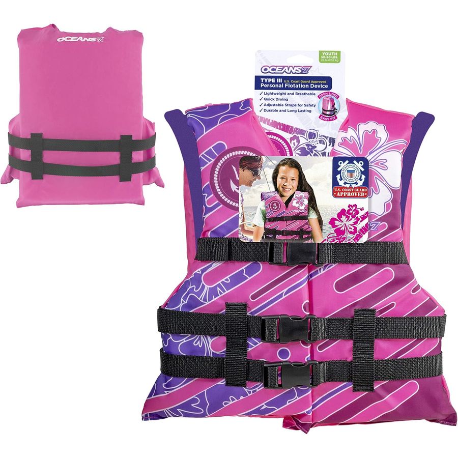 Oceans 7 Type III Youth Life Jacket, Pink/Berry — view 5