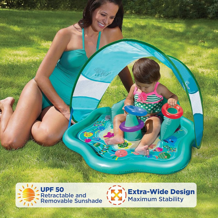 SwimSchool Baby Splash Play Mat with Adjustable Canopy — view 4