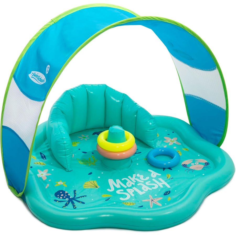 SwimSchool Baby Splash Play Mat with Adjustable Canopy