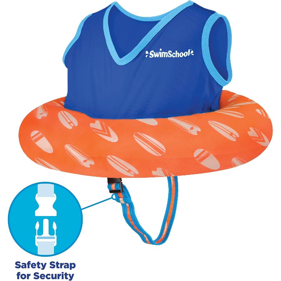 SwimSchool Deluxe Swim Trainer Toddler Vest, Berry/Blue — view 3