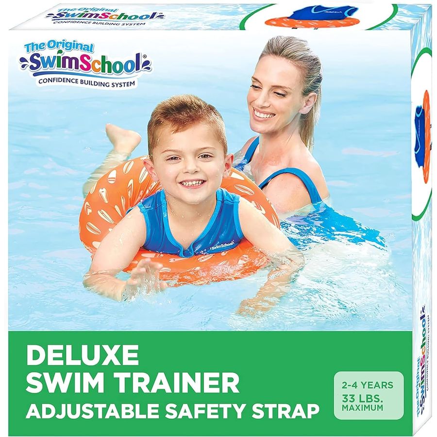 SwimSchool Deluxe Swim Trainer Toddler Vest, Berry/Blue — view 6