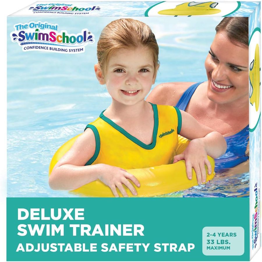 SwimSchool Deluxe Swim Trainer Toddler Vest Floatie, Yellow — view 2