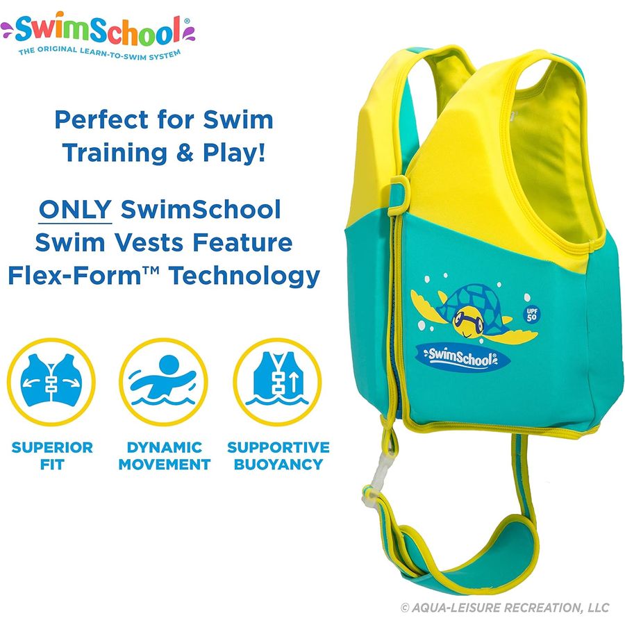 SwimSchool Flex-Form Swim Trainer Vest, M/L, Seafoam Blue — view 3