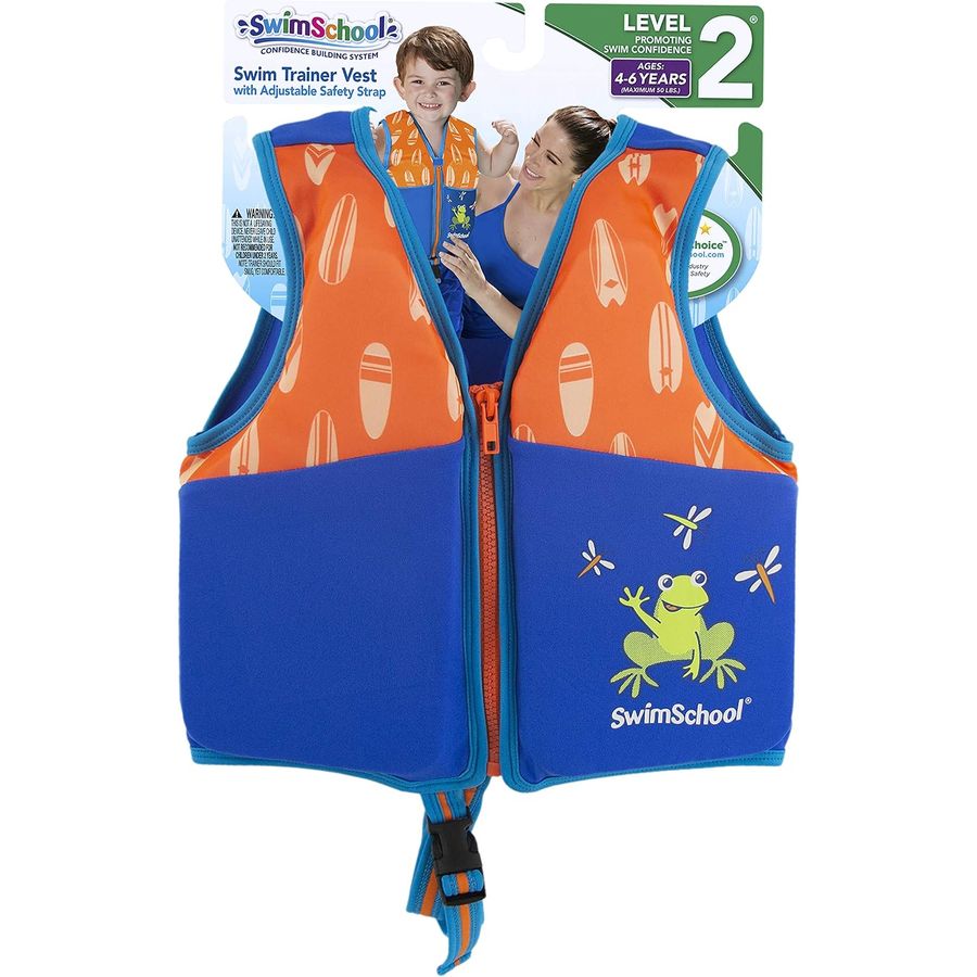 SwimSchool Flex-Form Swim Trainer Vest, S/M, Blue/Orange — view 4