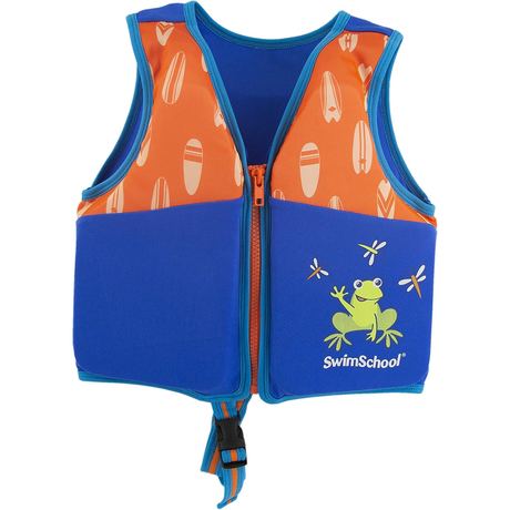 SwimSchool Flex-Form Swim Trainer Vest, S/M, Blue/Orange