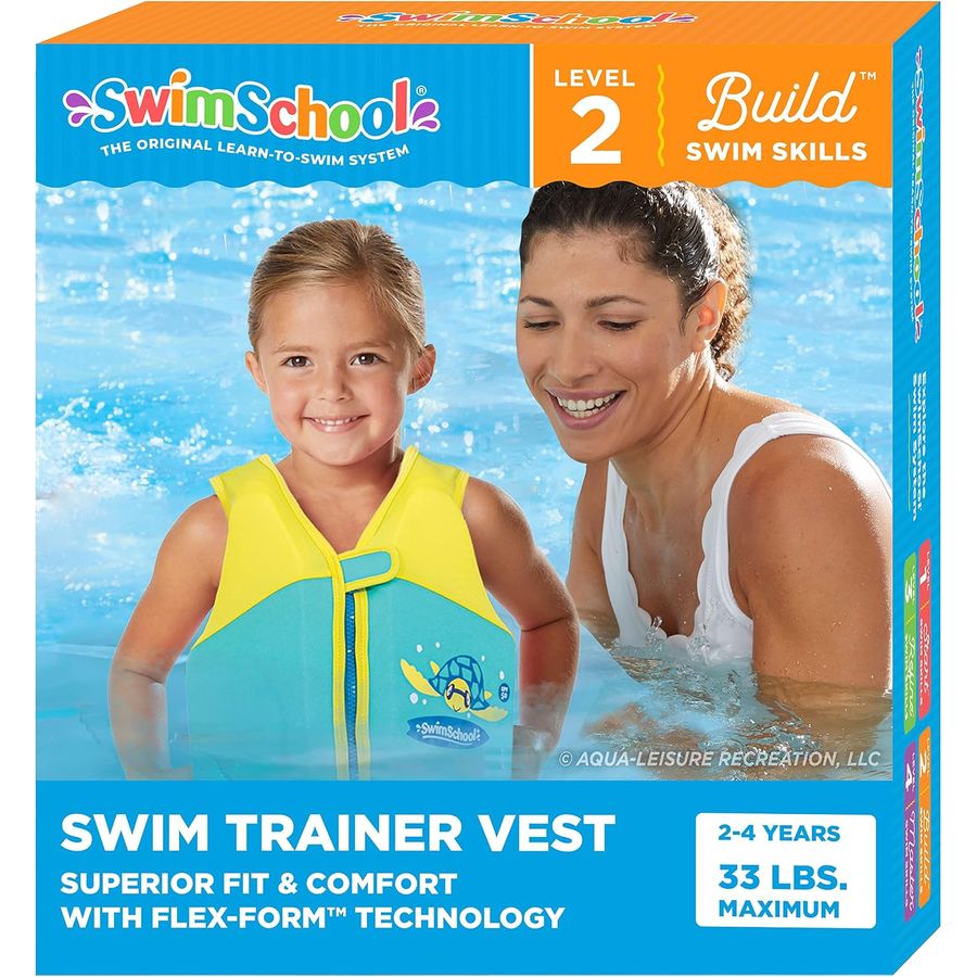 SwimSchool Flex-Form Swim Trainer Vest, Small/Medium, Seafoam Blue — view 2