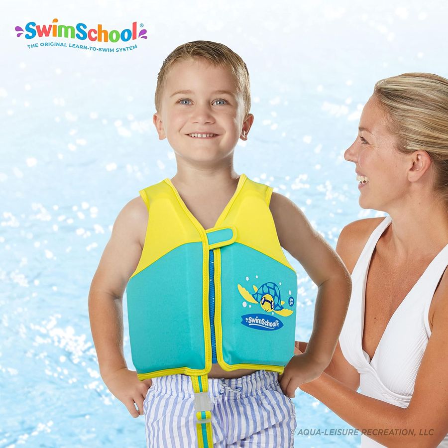 SwimSchool Flex-Form Swim Trainer Vest, Small/Medium, Seafoam Blue — view 5