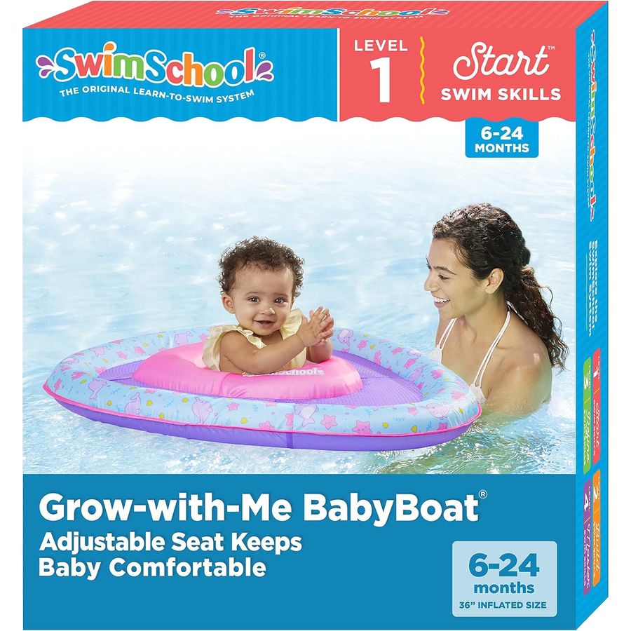 SwimSchool Lil' Narwal Baby Pool Float, Pink — view 2