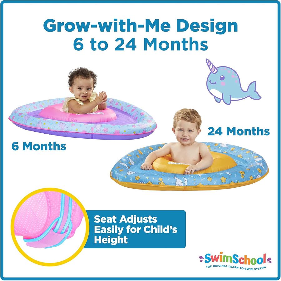 SwimSchool Lil' Narwal Baby Pool Float, Pink — view 4