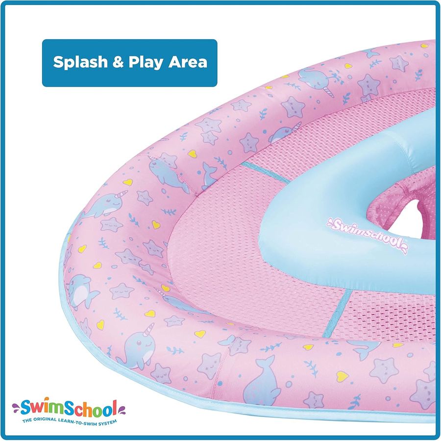SwimSchool Lil' Narwal Baby Pool Float, Pink — view 5