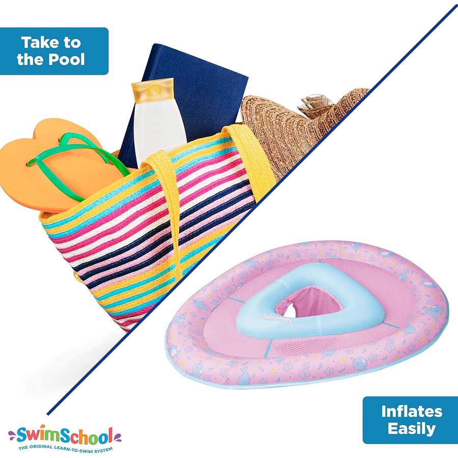 SwimSchool Lil' Narwal Baby Pool Float, Pink — view 6