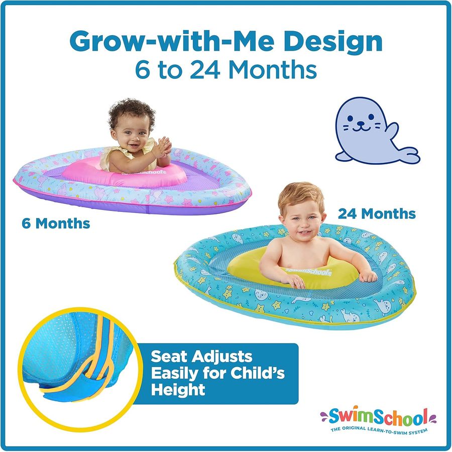 SwimSchool Lil' Otter Baby Pool Float, Blue — view 4