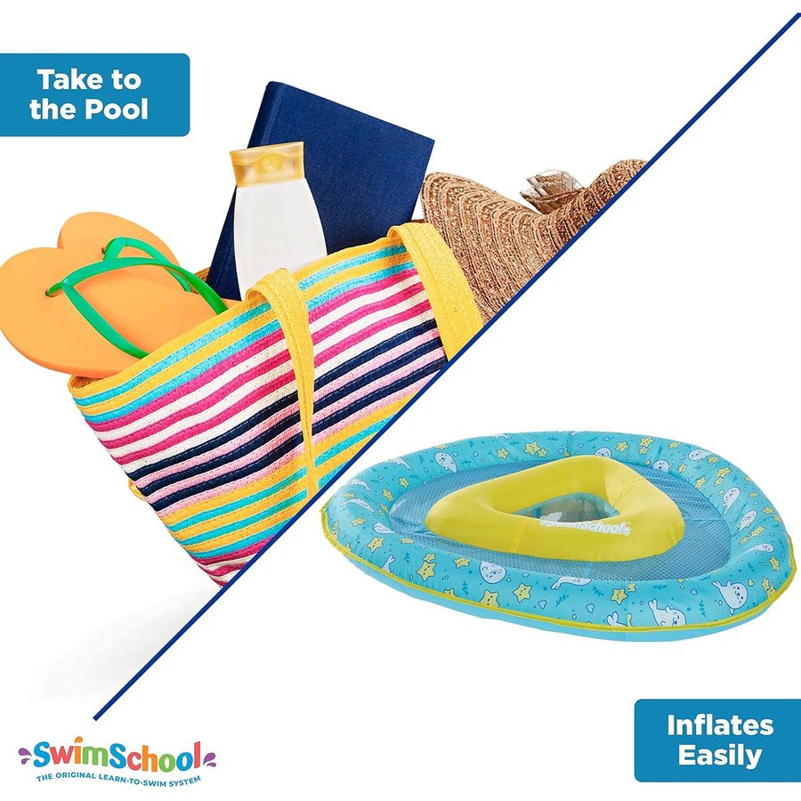 SwimSchool Lil' Otter Baby Pool Float, Blue — view 6