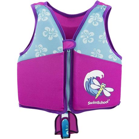 SwimSchool New & Improved Swim Trainer Vest, Medium/Large, Pink/Aqua