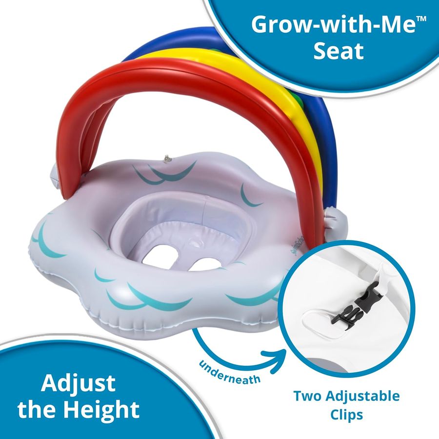 SwimSchool Rainbow Baby's First Pool Float with Adjustable Seat — view 3