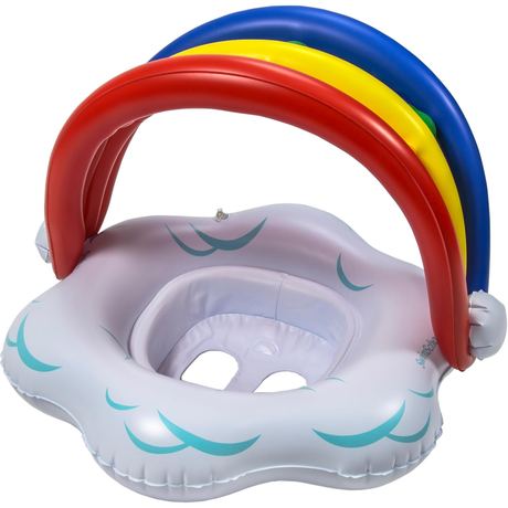 SwimSchool Rainbow Baby's First Pool Float with Adjustable Seat
