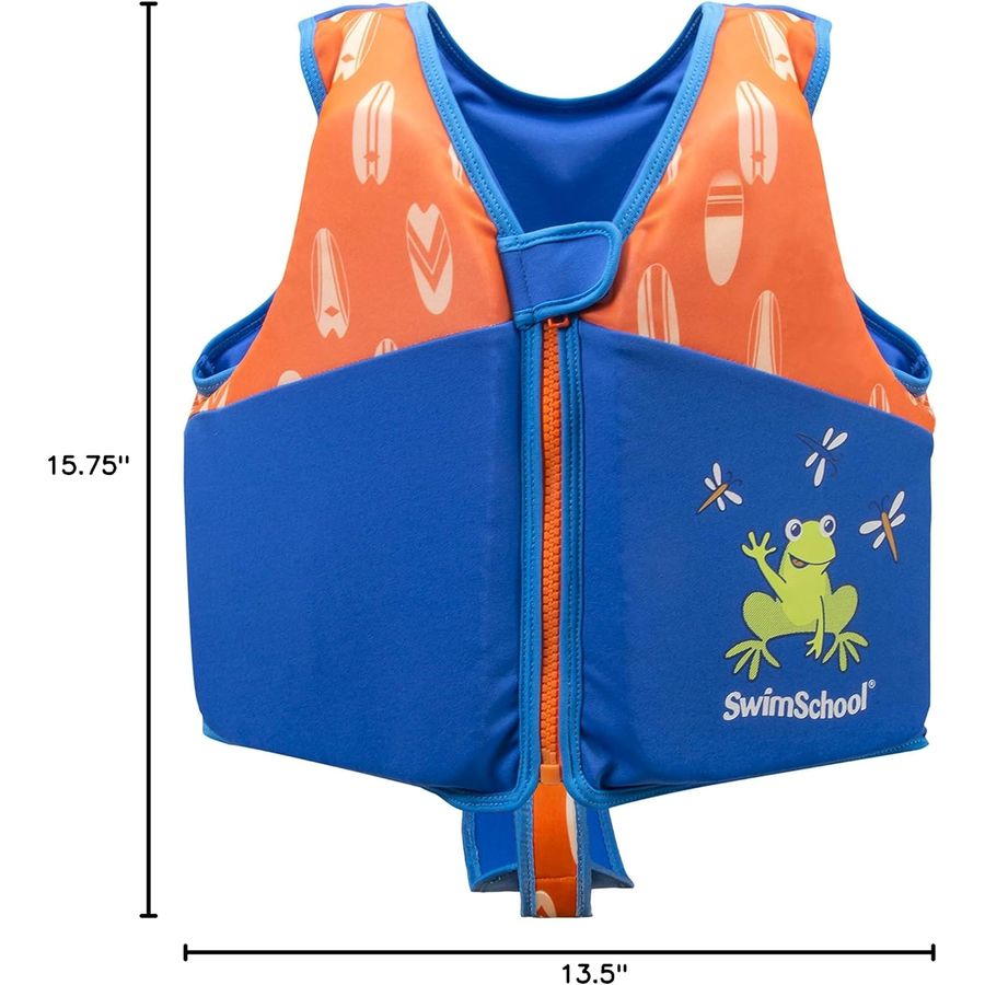 SwimSchool Swim Trainer Vest with Padded Shoulders, S/M, Blue/Orange — view 6